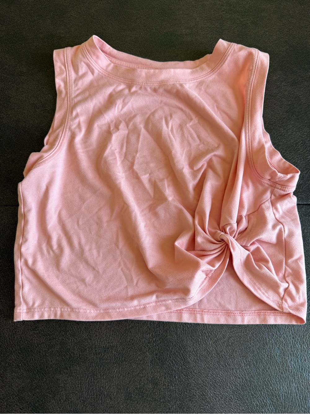 Zella Tee  Pink Knot-Front Crop Tank Top